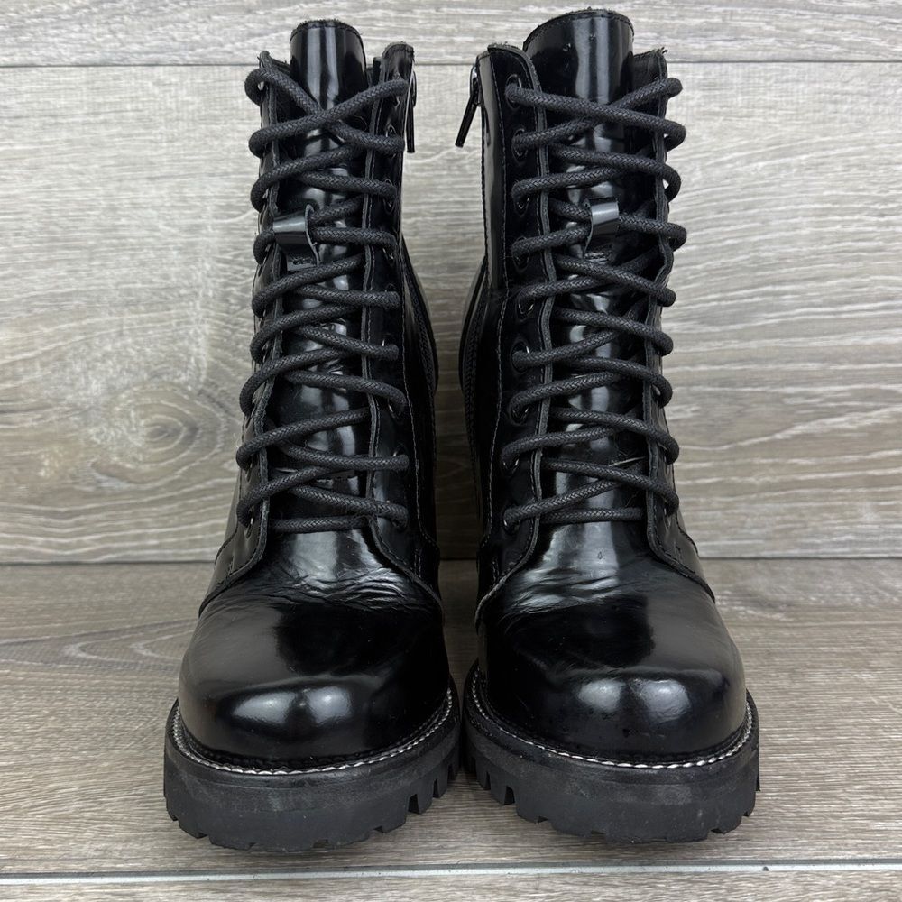 Jeffrey Campbell Black Lace-Up Platform Ankle Boots - Picture 2 of 12